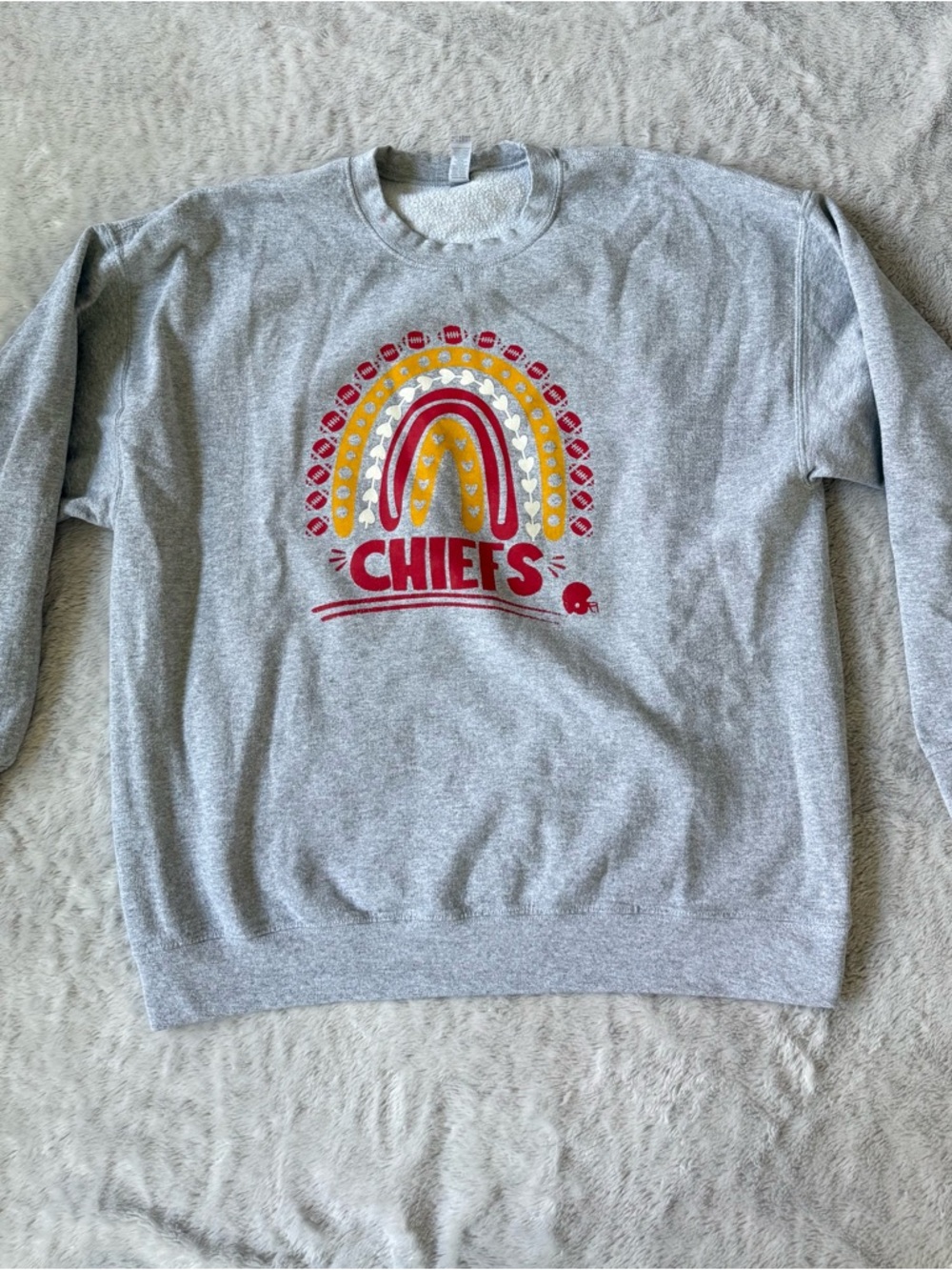 Gray KC Chiefs Graphic Crewneck Sweatshirt